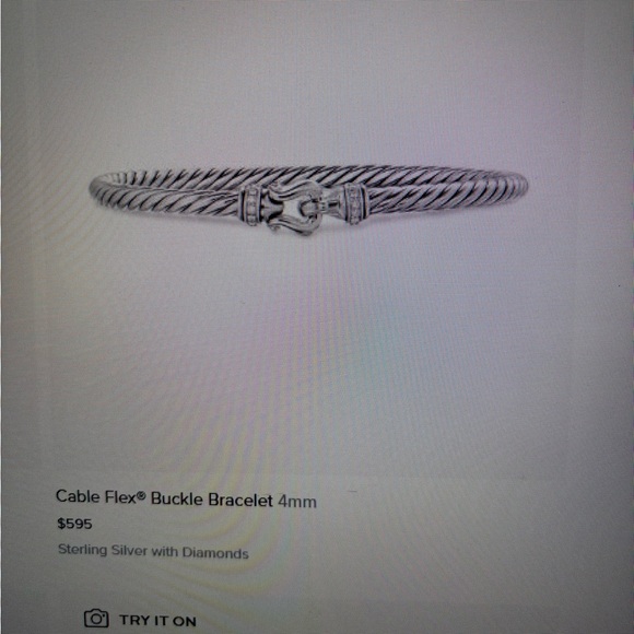 David Yurman Jewelry - David Yurman Sterling Silver Cable Bracelet with Diamonds